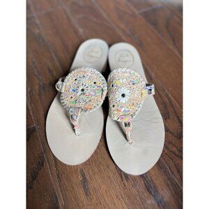 Jack Rogers Georgica Cork Sandals Multi-Color Size 6.5 Leather